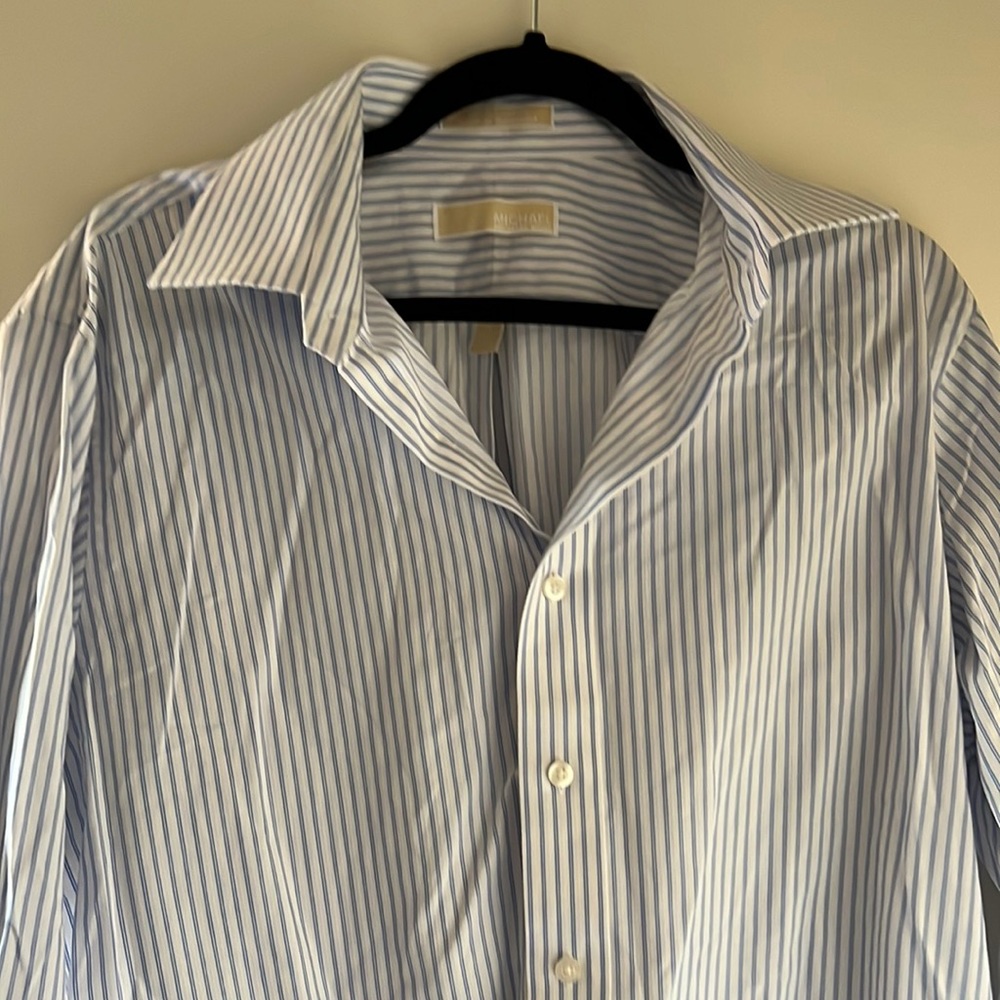 Michael Michael Kors button down 16 34/35 Large light blue white